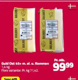 Fleggaard Guld Ost 45+ m. el. u. Kommen tilbud