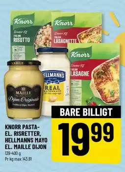 Løvbjerg KNORR PASTA- EL. RISRETTER, HELLMANNS MAYO EL. MAILLE DIJON tilbud