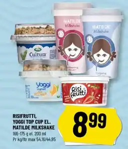Løvbjerg RISIFRUTTI, YOGGI TOP CUP EL. MATILDE MILKSHAKE tilbud