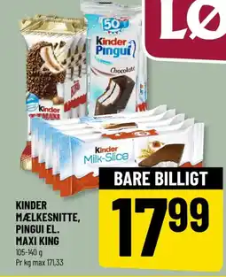 Løvbjerg KINDER MÆLKESNITTE, PINGUI EL. MAXI KING tilbud