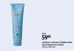Matas UDVALGT MATAS STRIBER MEN FACE WASH OG SCRUB tilbud