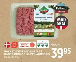 MENY HAKKET GRISEKØD 9-15 % AF DANSK ØKOLOGISK FRILANDSGRIS, DKK 39.95 tilbud
