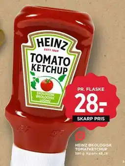 MENY HEINZ ØKOLOGISK TOMATKETCHUP, DKK 28 tilbud