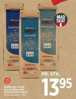 MENY GRØN BALANCE ØLLINGEGAARD ØKOLOGISK MÆLK, DKK 13.95 tilbud