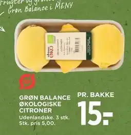 MENY GRØN BALANCE ØKOLOGISKE CITRONER, DKK 15 tilbud