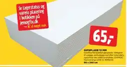 jem & fix GIPSPLADE 13 MM, DKK 65 tilbud