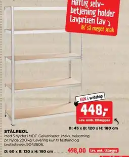 jem & fix STÅLREOL tilbud