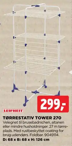 jem & fix TØRRESTATIV TOWER 270, DKK 299 tilbud