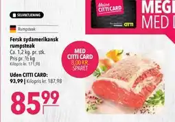 Citti Fersk sydamerikansk rumpsteak, DKK 93.99, App-pris tilbud