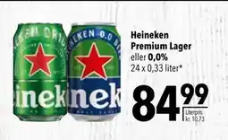 Citti Heineken Premium Lager eller 0,0%, DKK 84.99 tilbud
