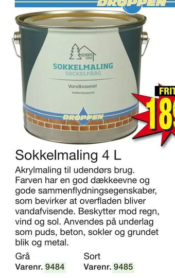Harald Nyborg Sokkelmaling 4 L tilbud