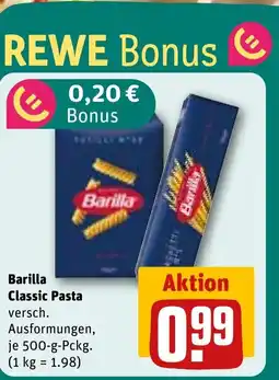 REWE DE Barilla Classic Pasta versch. Ausformungen, tilbud