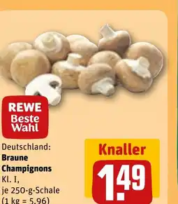 REWE DE Deutschland: Braune Champignons tilbud