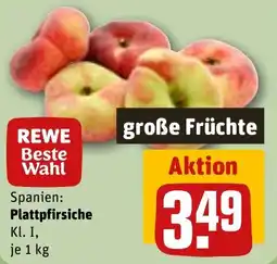 REWE DE Spanien: Plattpfirsiche Kl. I, je tilbud