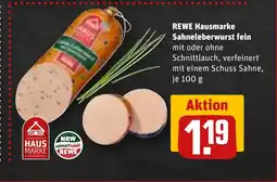 REWE DE REWE Hausmarke Sahneleberwurst fein tilbud
