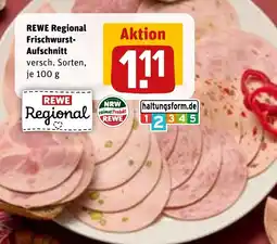 REWE DE REWE Regional Frischwurst- Aufschnitt tilbud