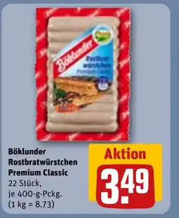 REWE DE Böklunder Rostbratwürstchen Premium Classic 22 Stück, tilbud