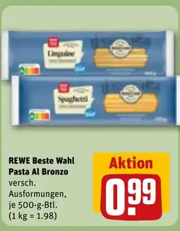 REWE DE REWE Beste Wahl Pasta Al Bronzo versch. tilbud