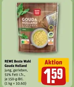 REWE DE Rewe beste wahl gouda holland jung, gerieben, 51% fett i.tr., tilbud
