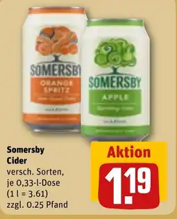 REWE DE Somersby Cider versch. Sorten, tilbud