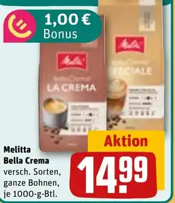 REWE DE Melitta Bella Crema versch. Sorten, ganze Bohnen, tilbud