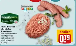 REWE DE Frische Bratwurst oder frisches Schweinemett tilbud