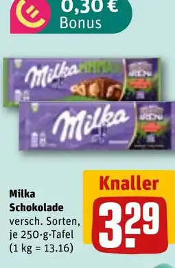 REWE DE Milka Schokolade tilbud