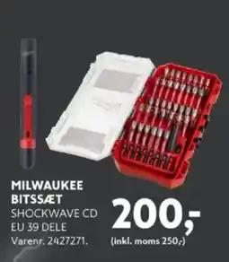 Davidsen MILWAUKEE BITSSÆT SHOCKWAVE CD EU 39 DELE tilbud