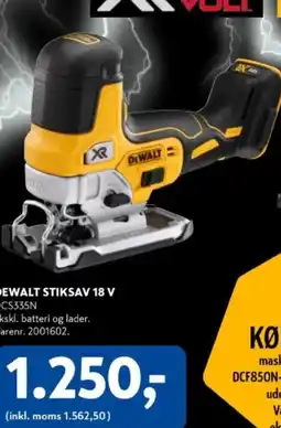 Davidsen DEWALT STIKSAV 18 V DCS335N tilbud