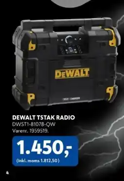 Davidsen DEWALT TSTAK RADIO DWST1-81078-QW tilbud