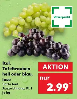Kaufland Ital. Tafeltrauben hell oder blau, lose tilbud