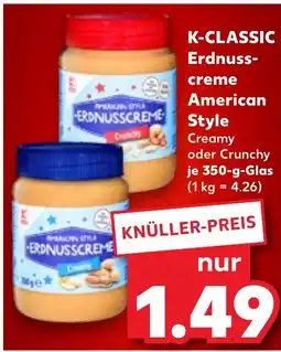 Kaufland K-CLASSIC Erdnuss- creme American tilbud