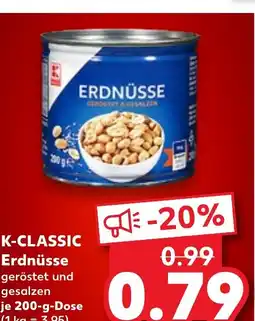 Kaufland K-CLASSIC Erdnüsse geröstet und gesalzen tilbud