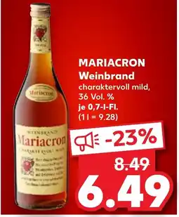 Kaufland MARIACRON Weinbrand charaktervoll mild, tilbud