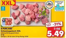 Kaufland K-PURLAND Schweinegulasch XXL pfannenfertig geschnitten tilbud