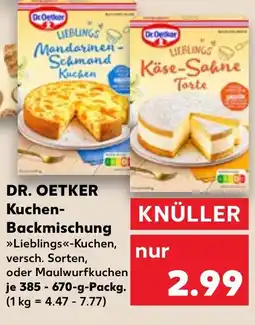 Kaufland DR. OETKER Kuchen- Backmischung tilbud