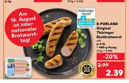 Kaufland K-Purland Original Thuringer Rostbratwurst tilbud
