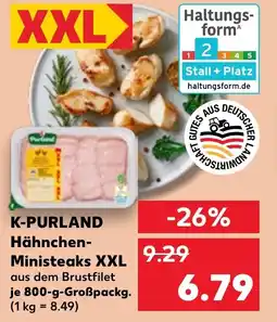 Kaufland K-PURLAND Hähnchen- Ministeaks XXL aus dem Brustfilet tilbud