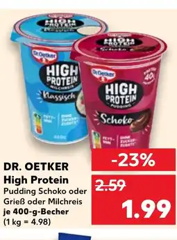 Kaufland DR. OETKER High Protein Pudding Schoko oder Grieß oder Milchreis tilbud