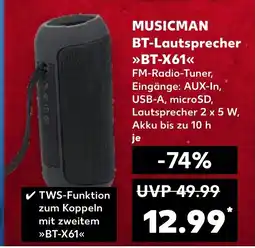 Kaufland MUSICMAN BT-Lautsprecher »BT-X61« FM-Radio-Tuner tilbud