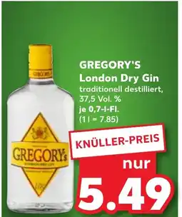 Kaufland GREGORY'S London Dry Gin tilbud