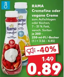 Kaufland RAMA Cremefine oder vegane Creme tilbud