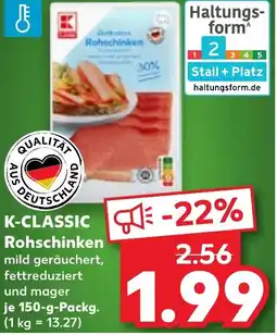 Kaufland K-CLASSIC Rohschinken mild geräuchert, fettreduziert tilbud