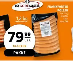 Scandinavian Park DEN GODE SLAGTER FRANKFURTER PØLSER, DKK 79.99 tilbud