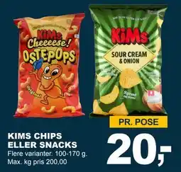 Let-Køb KIMS CHIPS ELLER SNACKS, DKK 20 tilbud