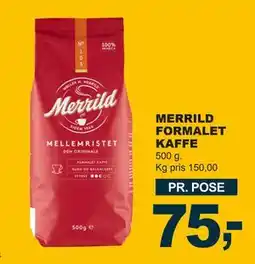 Let-Køb MERRILD FORMALET KAFFE, DKK 75 tilbud