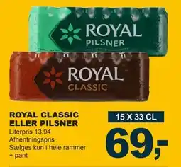 Let-Køb ROYAL CLASSIC ELLER PILSNER, DKK 69 tilbud