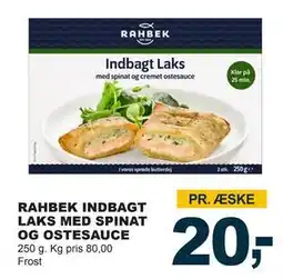Let-Køb RAHBEK INDBAGT LAKS MED SPINAT OG OSTESAUCE, DKK 20 tilbud