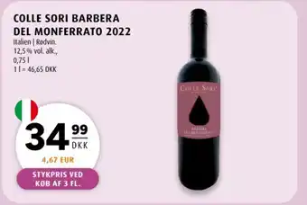Scandinavian Park Colle Sori Barbera del monferrato 2022 tilbud