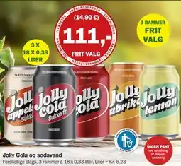 Købmandsgården Jolly Cola og sodavand, DKK 111 tilbud